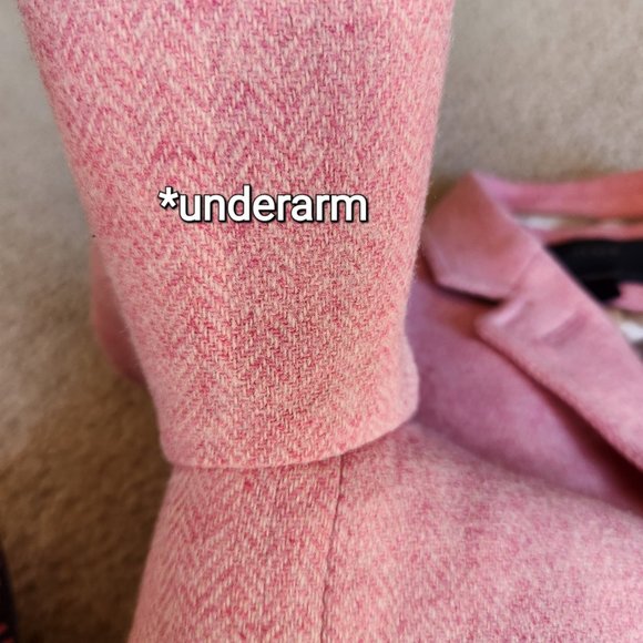 100% wool pink herringbone Schoolboy blazer - Picture 11 of 16